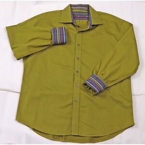 Robert Graham Men's Long Sleeve Button Front Flip Cuff Shirt Size 2XL‎